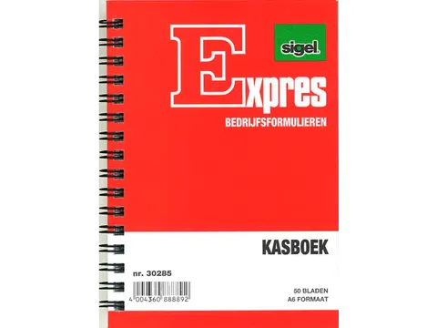 Spiraal gebonden kasboek Sigel A6 staand 50 blad
