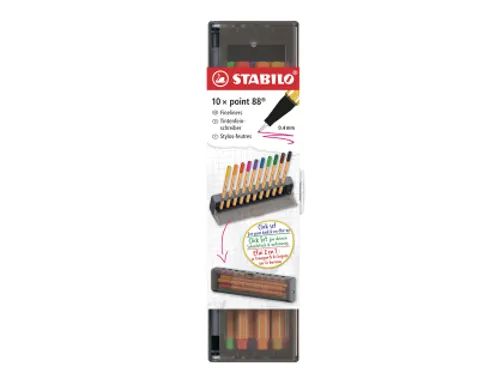 Fineliner STABILO point 88 Fijn clickset à 10 kleuren