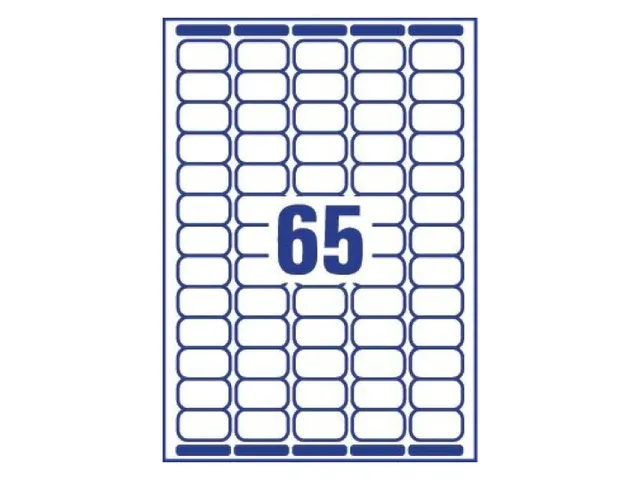 laseretiket Avery 38,1x21,2mm wit 100 vel 65 etiketten per vel
