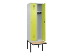 locker met bank,HxBxD 2120x600x815mm,2vak,vak B 300mm,cilinderslot