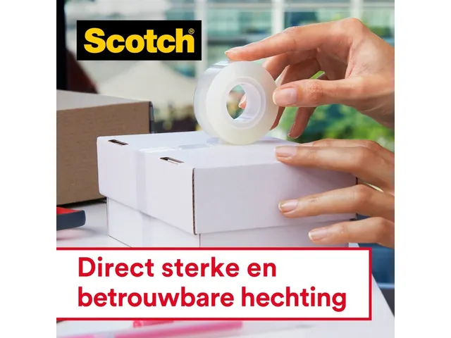Ruban adhésif Scotch Crystal 600 25mx19mm transparent + dévidoir