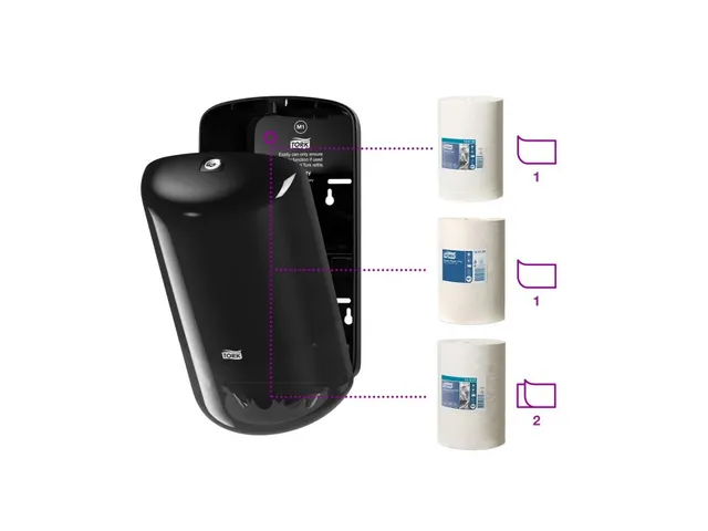 Tork 558008 Elevation M1 Mini Centerfeed Poetspapier Dispenser Zwart