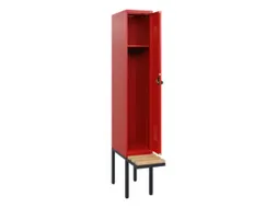 locker met bank,HxBxD 1950x300x815mm,1vak,vak B 300mm,draaigrendel