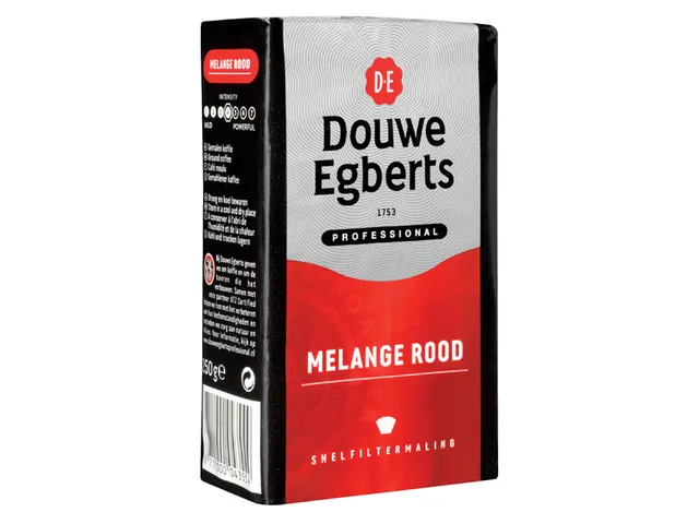 Koffie Douwe Egberts snelfiltermaling Melange Rood 250gr