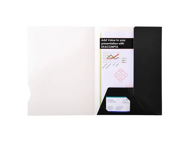Pak van 20 presentatiemappen glanzend karton 250g Chromolux - A4 Zwart