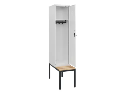 locker met bank,HxBxD 1950x400x815mm,1vak,vak B 400mm,draaigrendel