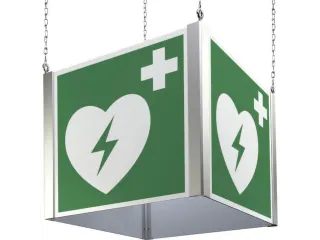 Kubus met vluchtroutepictogrammen,automatischer externe defibrilator - 1