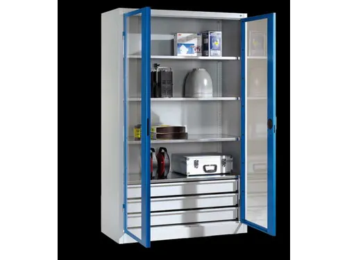 werkplaatskast HxBxD 1950x1200x500mm 4xStalen bodem 3laden slot