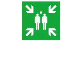 Borden Voor Vluchtroutesignalering,Verzamelpunt,Wandbord,Kunststof - 1