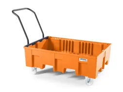 verrijdbare PE-opvangbak,v. 2x200l vat,opvangvol. 220l