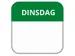 LabelLORD PL Dagetiket Dinsdag 25x25mm Groen Flushlabel 1000 stuks