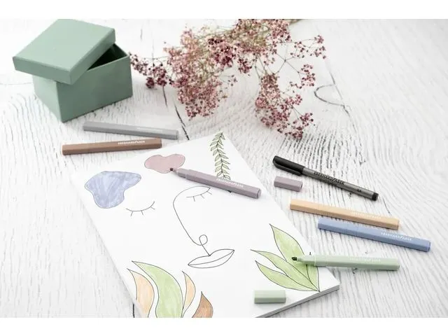 Markeerstift Eberhard Faber natural 6st. vierkant in etui