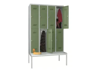 banklocker,dubbeldeks,HxBxD 2150x1200x800mm,RAL7035,front RAL6011 - 1