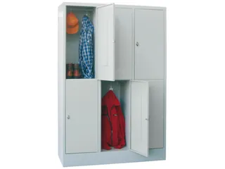 lockerkast,HxBxD 1850x1200x500mm,3x2vakken,RAL7035,front RAL5010 - 1