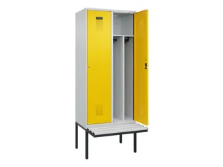 locker met bank,voor scheiding van kleding,HxBxD 2120x800x815mm,2vak - 1
