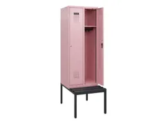locker met bank,HxBxD 1950x600x815mm,2vak,vak B 300mm,cilinderslot
