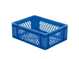 Euronorm-stapelbak 13l 145x400x300mm Wanden/bodem Opengewerkt Blauw - 1