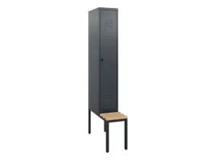 Armoire vestiaire avec banc HxlxP 1950x300x815mm 1compart.