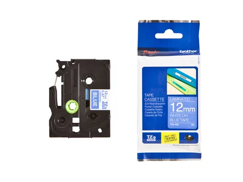 Labeltape Brother P-touch TZe-535 standaard 12mm wit op blauw