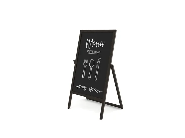 Krijtstoepbord Houten A-Bord Flip 55x105cm Zwart
