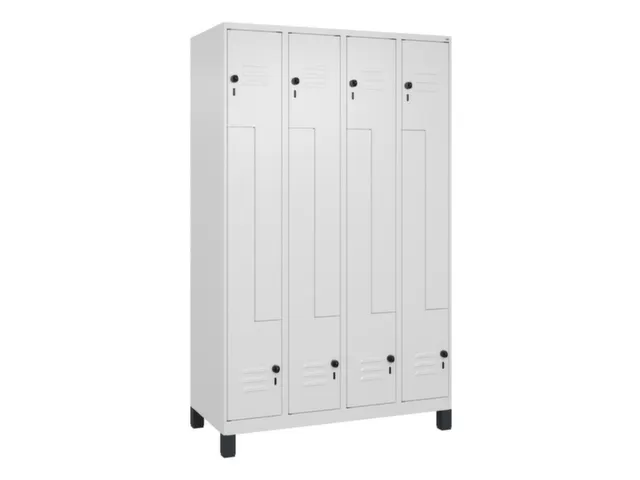 Z-garderobekast,HxBxD 1950x1200x500mm,vak B 150/300mm,draaigrendel