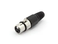 Vrouwelijke 3P Xlr Plug - Vernikkeld - Zwart