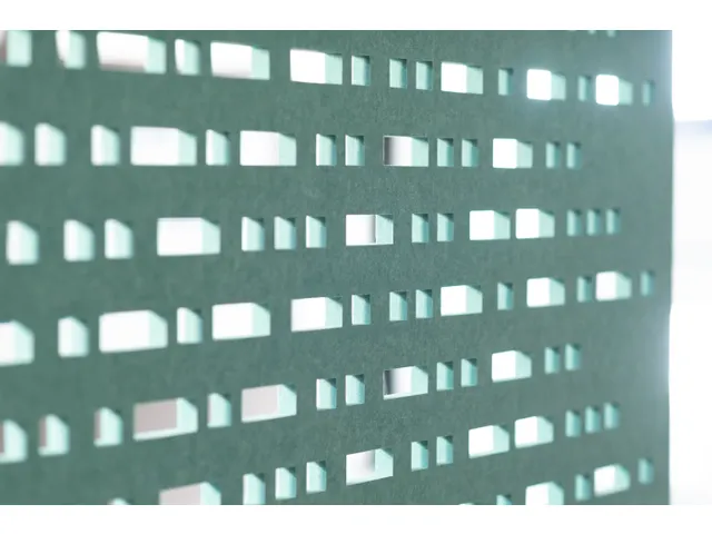 Akoestisch PET-vilt hangend scheidingsscherm 200x120cm Petrol Groen