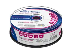 MediaRange CD-R 80min 700MB 52x IW 25 stuks Inkjet printable