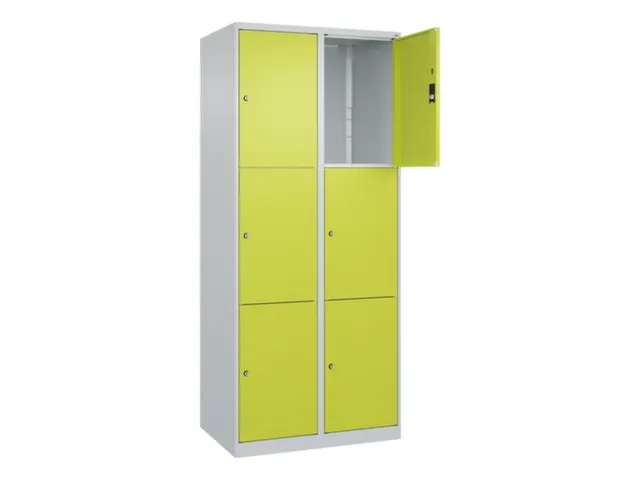 lockerkast,HxBxD 1850x800x500mm,2x3vakken,vak B 400mm,cil.-slot
