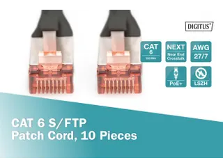 CAT 6 S-FTP patchkabel Cu LSZH AWG 27/7 Lengte 2m 10 stuks Zwart - 5