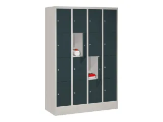 lockerkast,HxBxD 1518x1200x500mm,4x4vakken,RAL7035,front RAL7016 - 2