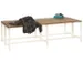 banc double,LxP 1500x740mm,barrettes en bois hêtre,piètement RAL9010