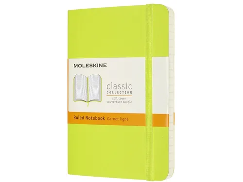 Notitieboek Moleskine pocket 90x140mm lijn soft cover lemon green
