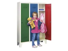 lockerkast v. kinderen,HxBxD 1300x780x300mm,3vak,RAL7035,front RAL7035
