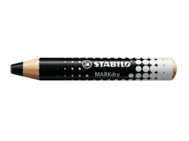 Whiteboardpotlood STABILO MARKdry incl 2 slijpers zwart classpack 30st