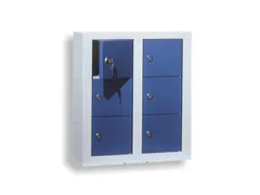 lockerkast,HxBxD 585x485x250mm,2x3vakken,cil.-slot,RAL5010