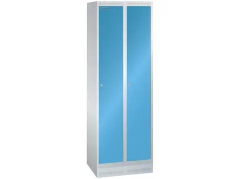 garderobekast,HxBxD 1800x600x500mm,2vak,vak B 300mm,cil.-slot,sokkel