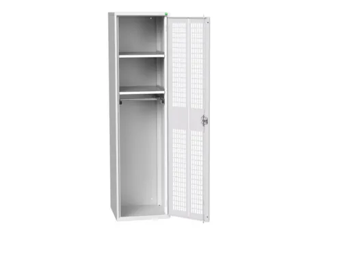 Lockerkast 2000x525x550mm 2 vakken, ventilatiedeur, RAL7035