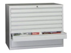 ladekast,HxBxD 800x715x600mm,8lade(n),cil.-slot,RAL7035,front RAL3000