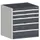 ladekast HxBxD 800x800x525mm 5laden romp RAL7035 front RAL7016