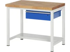 werkbank,HxBxD 840-1040x1000x700mm,beukblad,draagverm. 1250kg,4voeten