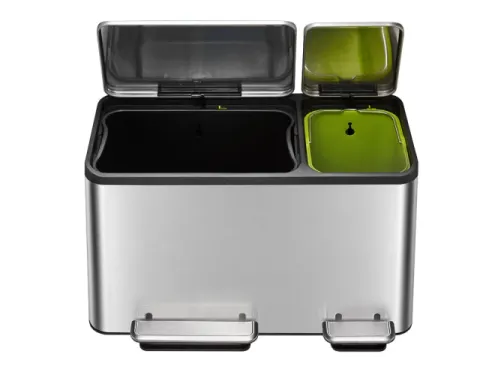 Ecocasa Recycler Pedaalemmer 30+15 Liter mat RVS