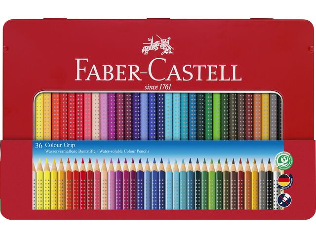 kleurpotlood Faber-Castell Grip 2001 metalen etui a 36 stuks | FaberCastellShop.nl