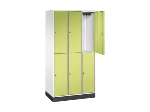 Dubbeldekse garderobekast,HxBxD 1950x920x500mm,3x2vak.,vak B 260mm