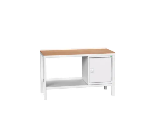werkbank,HxBxD 930x1500x600mm,multiplexblad,4voeten,uitrusting: 1kast