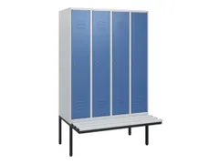 locker met bank,HxBxD 1950x1200x815mm,4vak,vak B 300mm,cil.-slot