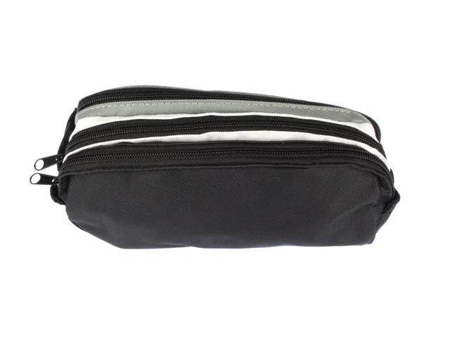 Trousse 3 compartiments noir/blanc/gris