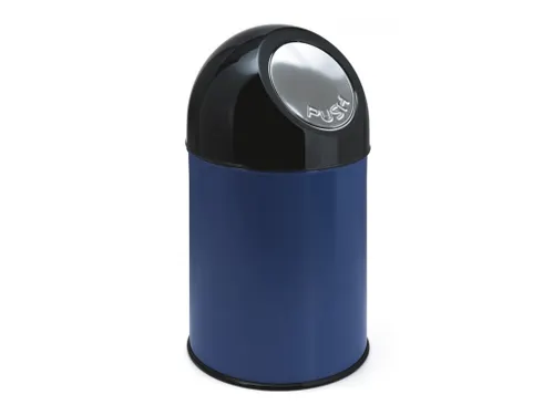 Afvalbak met pushdeksel en binnenemmer 30 Liter Blauw