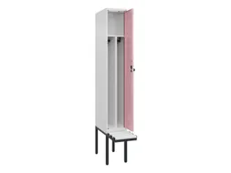 locker met bank,voor scheiding van kleding,HxBxD 2120x300x815mm,1vak