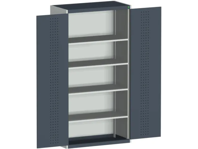 kast met geperforeerde platen,HxBxD 2000x1050x650mm,4xStalen bodem